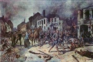 1914年8月、タンネンベルクの戦いの最中にオルテルスブルク市に進入したドイツ軍